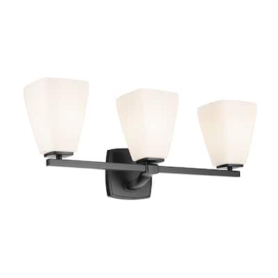 Kichler Lighting Marant 23.75" 3-Light Vanity Light with Opal Glass in Black