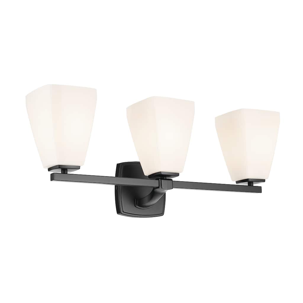 Kichler Lighting Marant 23.75" 3-Light Vanity Light with Opal Glass in Black