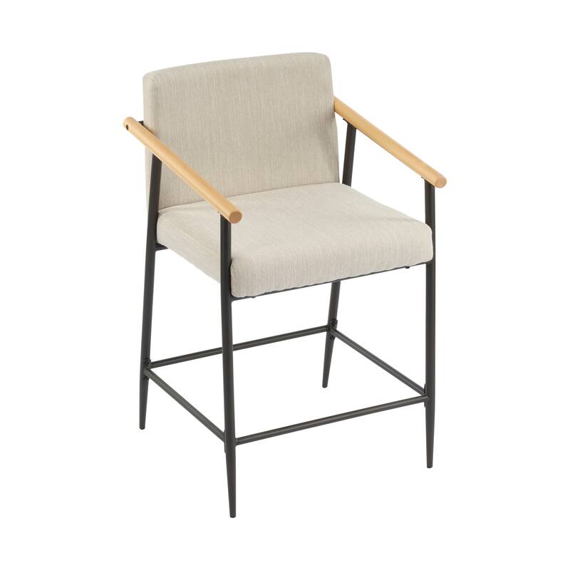Counter Height Chair Side Dining Chair Set of 2 - Beige,Espresso