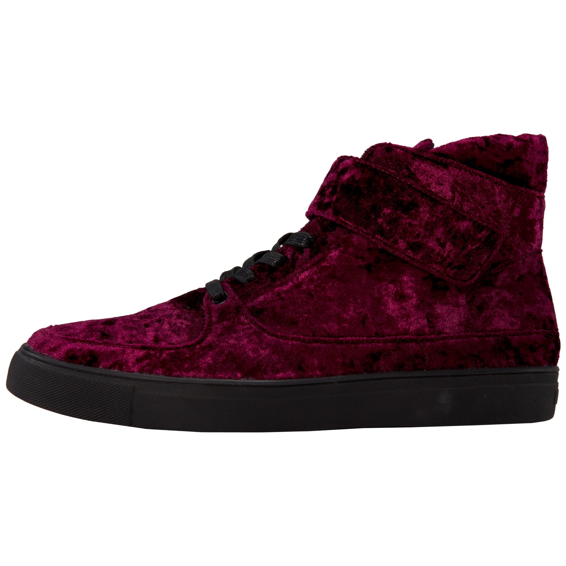 Shop Sio Mens Crushed Velvet High Top Sneaker Lace Up Casual