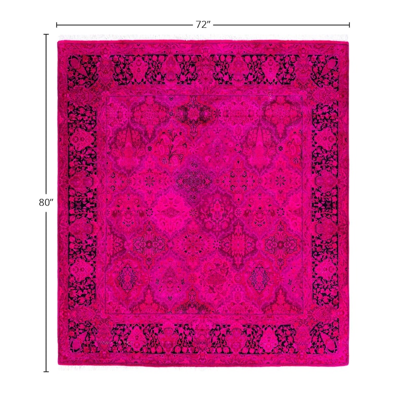 Contemporary Overdyed Wool Hand Knotted Square Area Rug - 6' 0" x 6' 8"