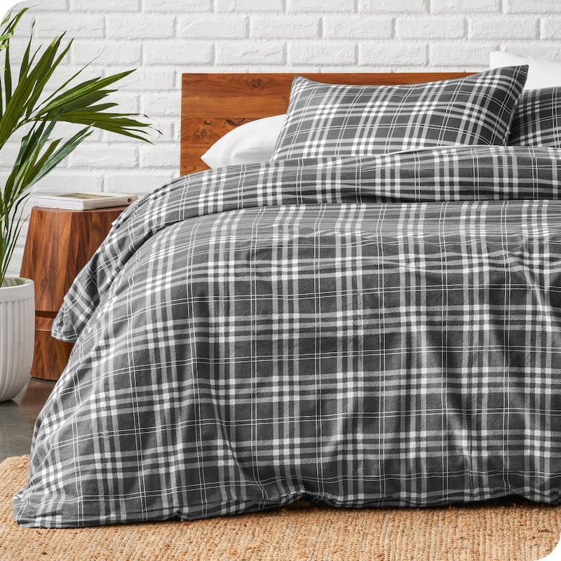 Bare Home Cotton Flannel Duvet Cover and Sham Set