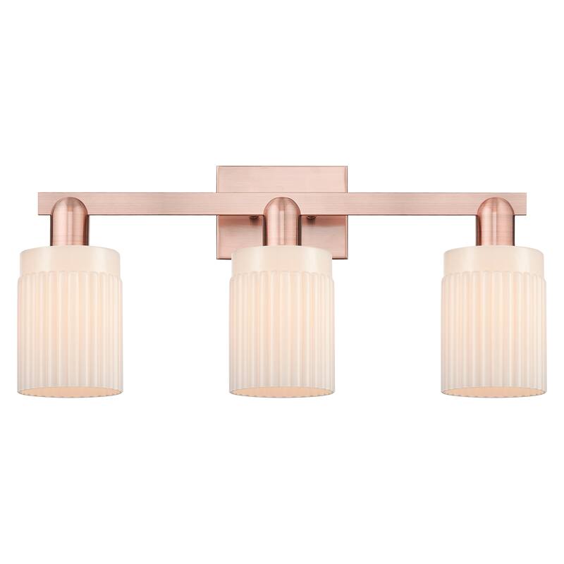 Innovations Lighting Endless Possibilities Arcadia - Hadley - 3 Light 24" Bath Vanity Light - Antique Copper/Matte White
