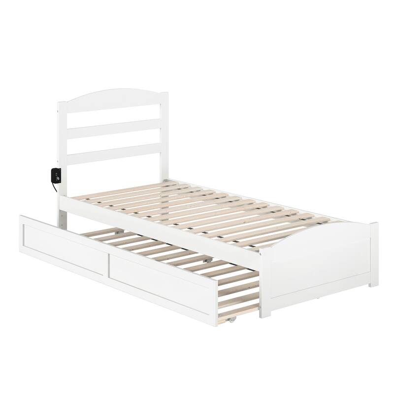 Warren Solid Wood Platform Bed with Footboard and Twin XL Trundle