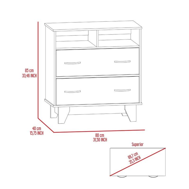 Portanova Two Drawer Dresser - Black