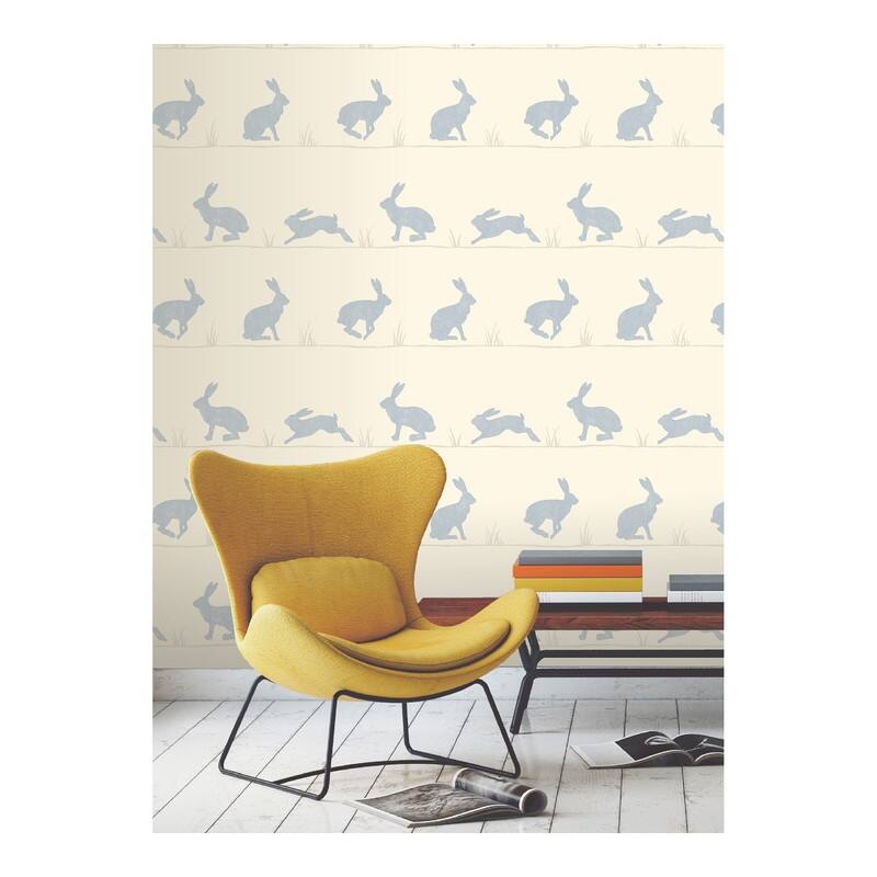 Fine Decor Nell Beige Rabbit Wallpaper - 20.5 x 396 x 0.025