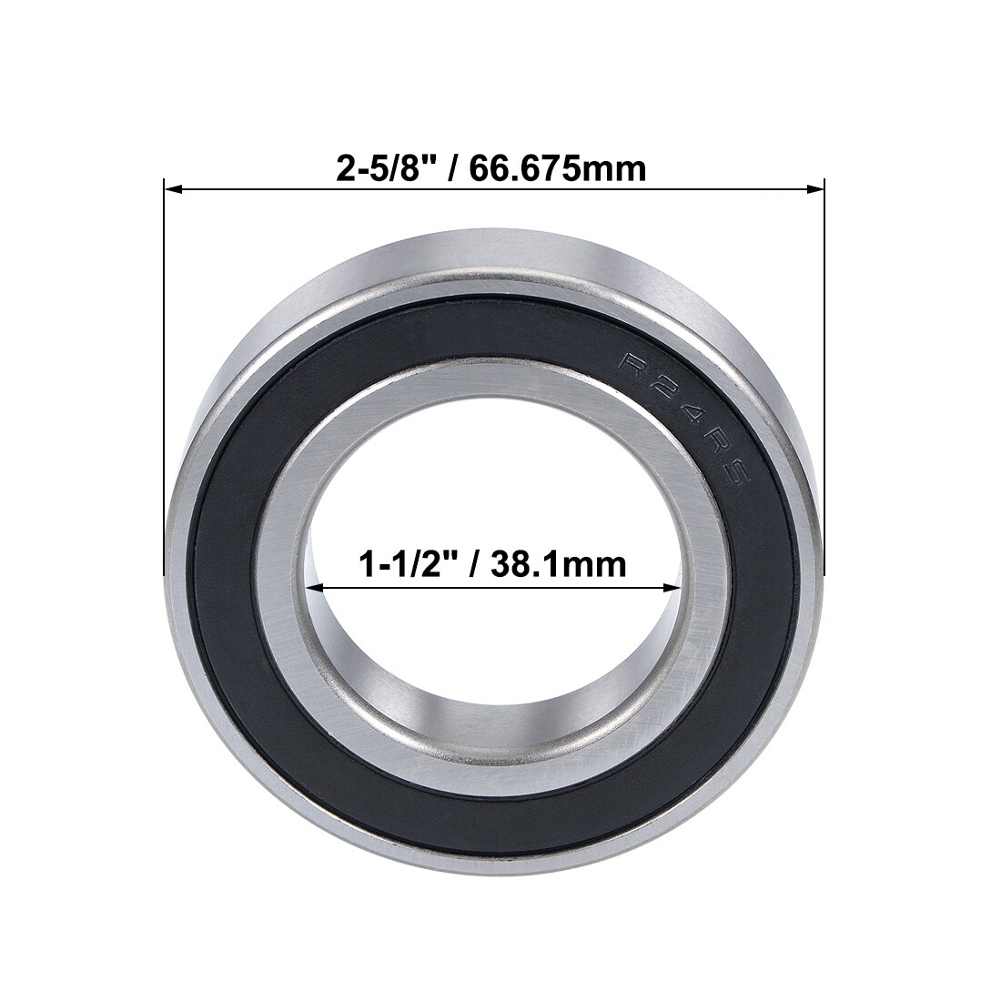 XiKe 2 Pcs R24-2RS Double Rubber Seal Bearings 1-1//2 x 2-5//8 x 9//16 Deep Groove Ball Bearings. Pre-Lubricated and Stable Performance and Cost Effective