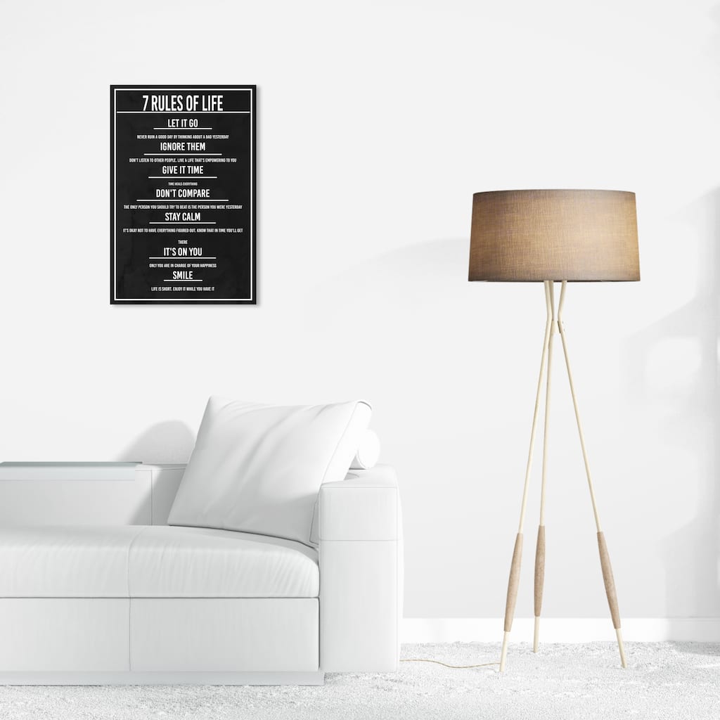 Wynwood Studio Fashion and Glam 7 Rules of Life Dusk Black and Modern & Contemporary Wall Art Canvas Print