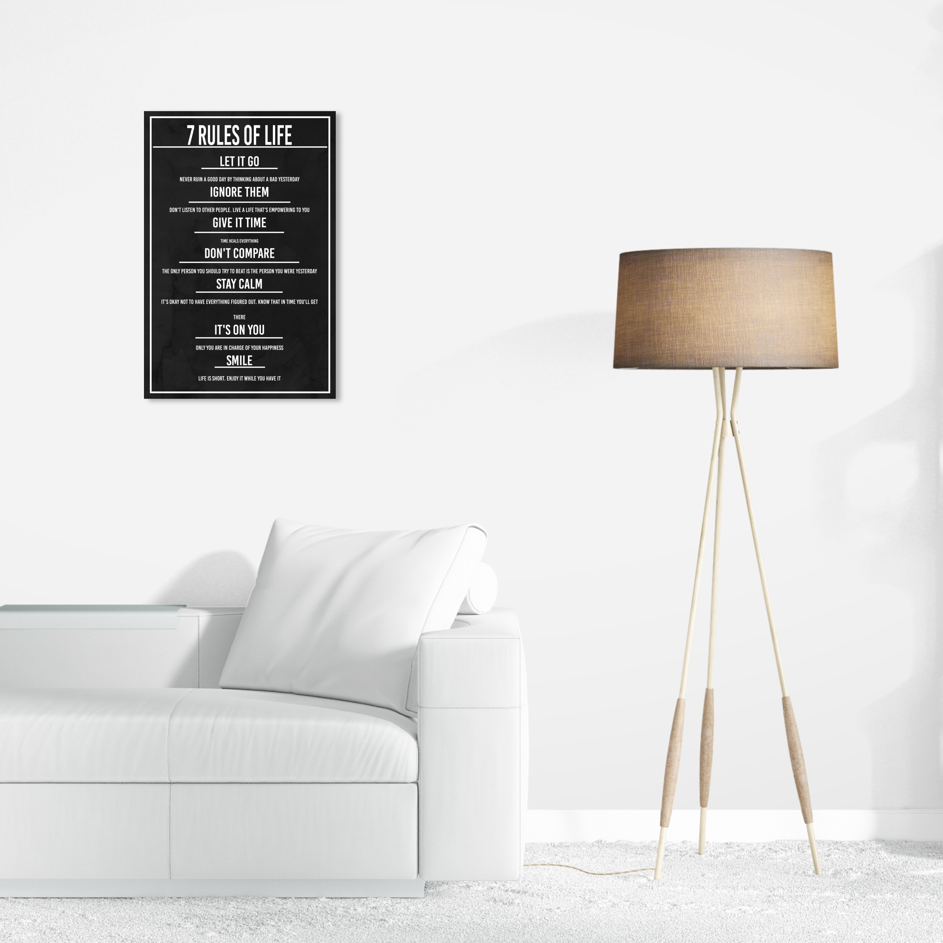 Wynwood Studio Fashion and Glam 7 Rules of Life Dusk Black and Modern & Contemporary Wall Art Canvas Print