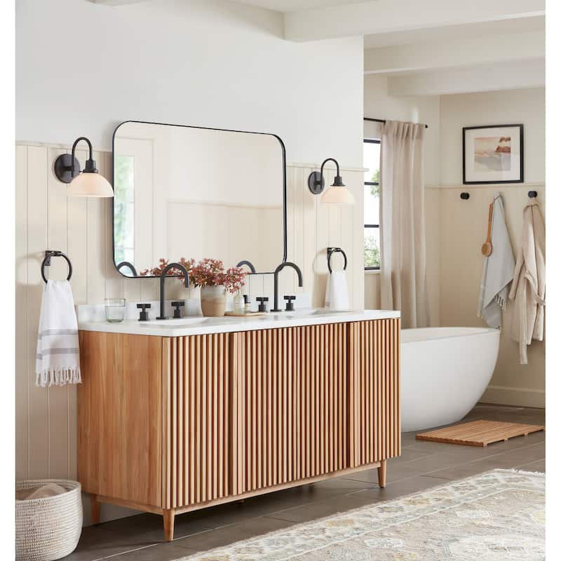 TEHOME Mid-Century Modern Chic Metal Rounded Wall Mirrors