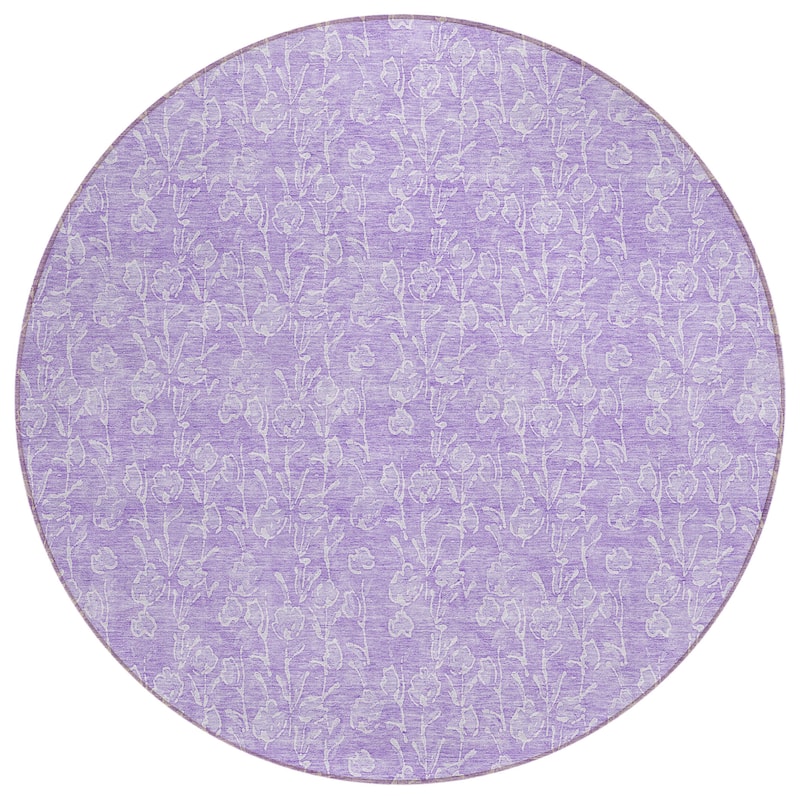 Machine Washable Indoor/ Outdoor Chantille Modern Floral Impressions Rug