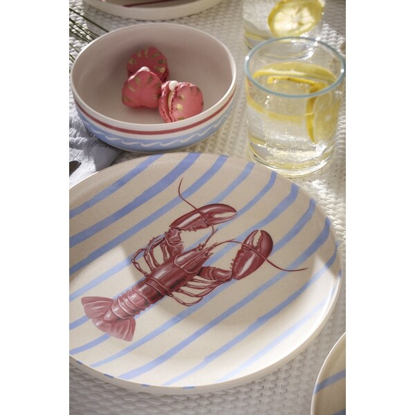 Oneida Wharfside 12-Piece Melamine/Bamboo Dinnerware Set for 4