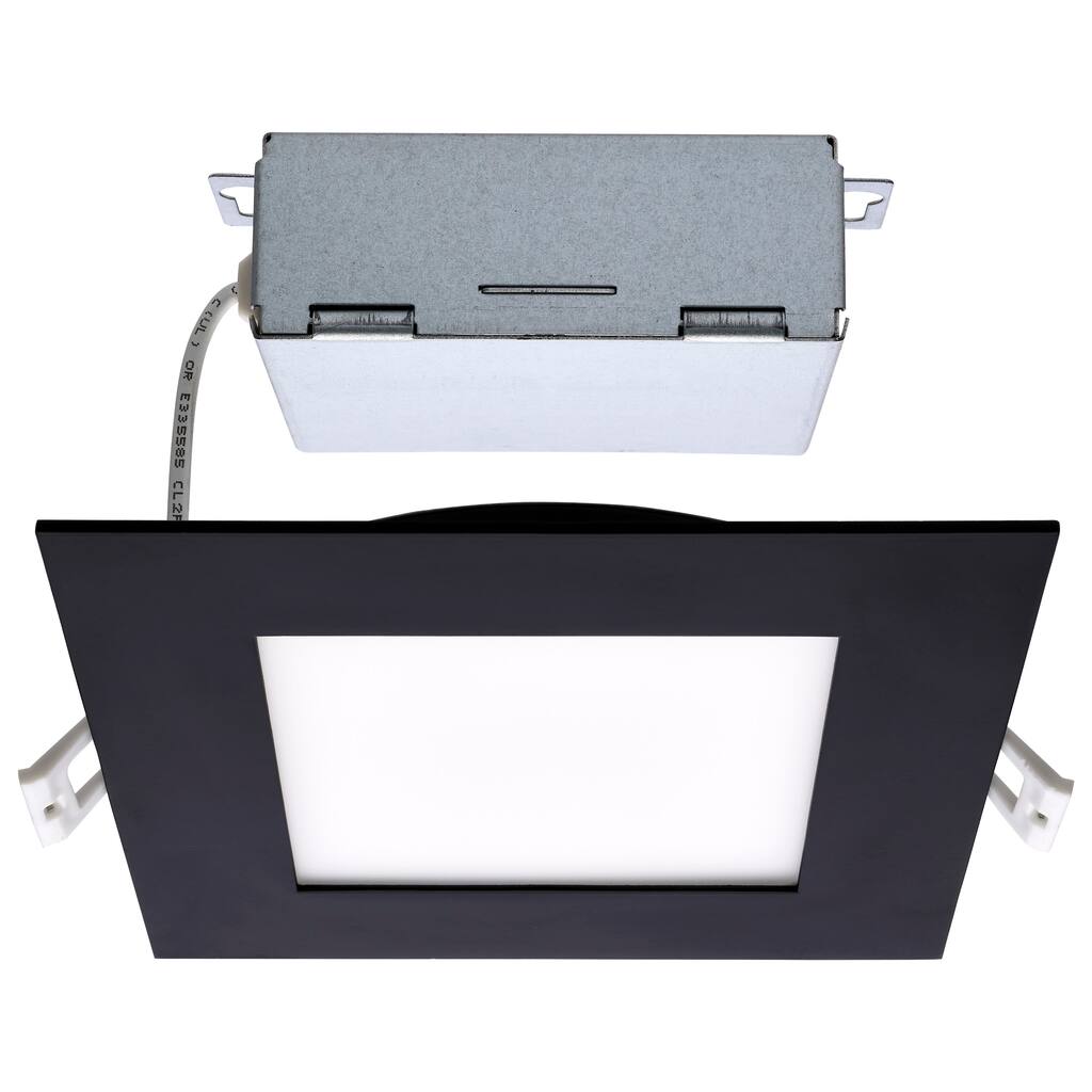 12W LED Direct Wire Downlight Edge-lit 6In CCT Selectable 120V Dimmable Square
