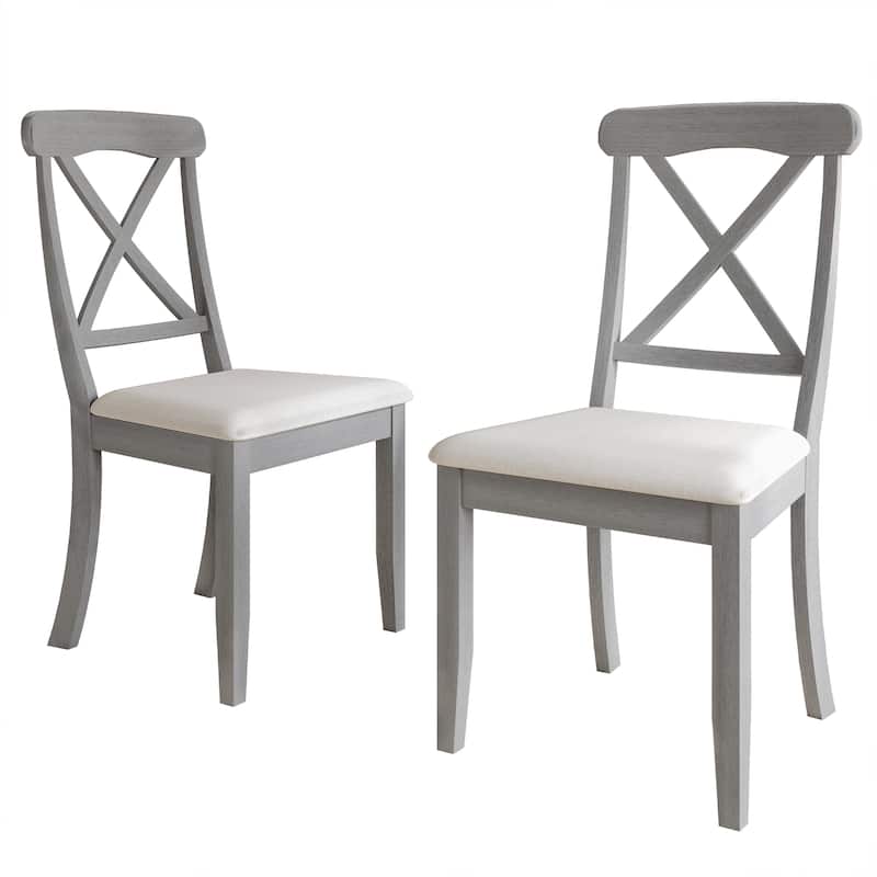 CraftPorch Farmhouse Style Wooden Dining Chairs (Set of 2) - N/A