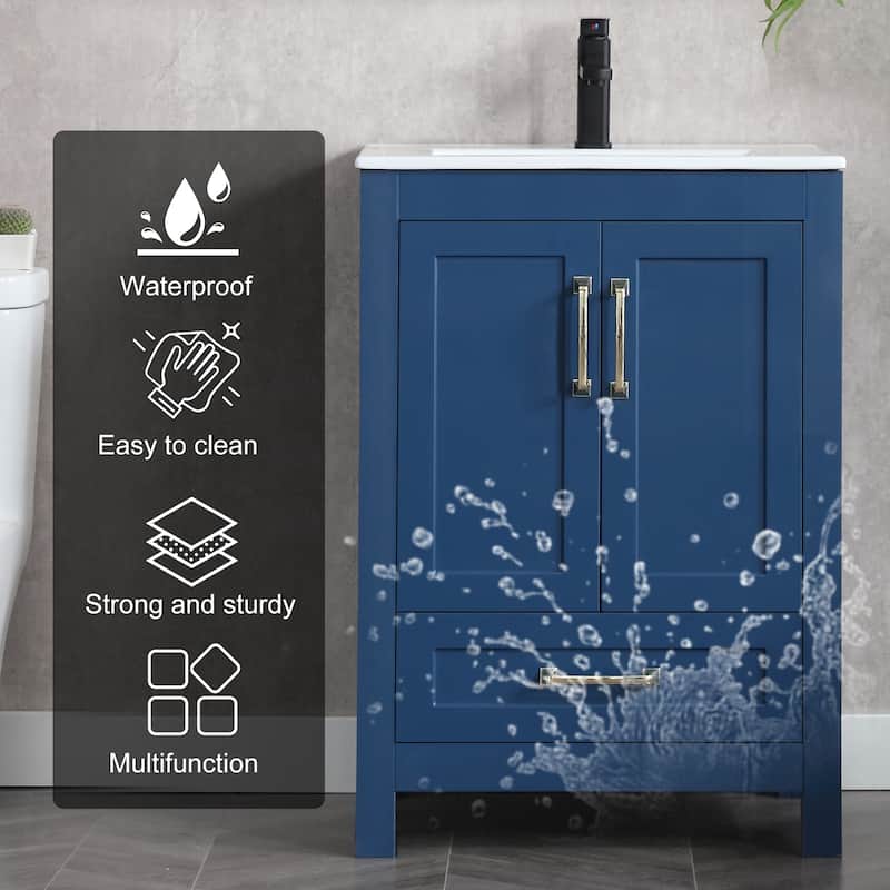 Bathroom Vanity Set W/Drop in Sink Faucet Cabinet Combo