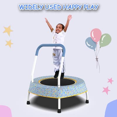 27.5 in.W Toddler Trampoline for Kids 1 Year Plus with Handle