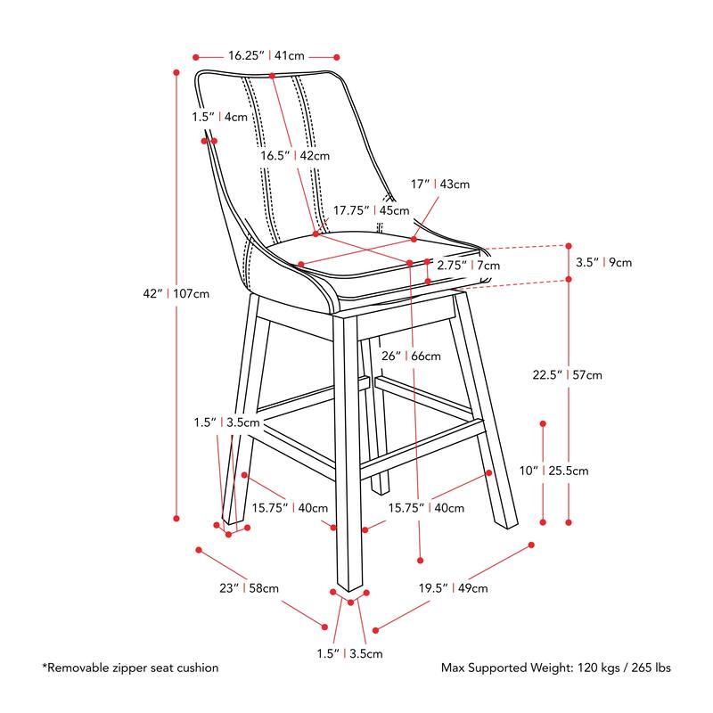 Luca Counter Height Bar Stool, Set of 2