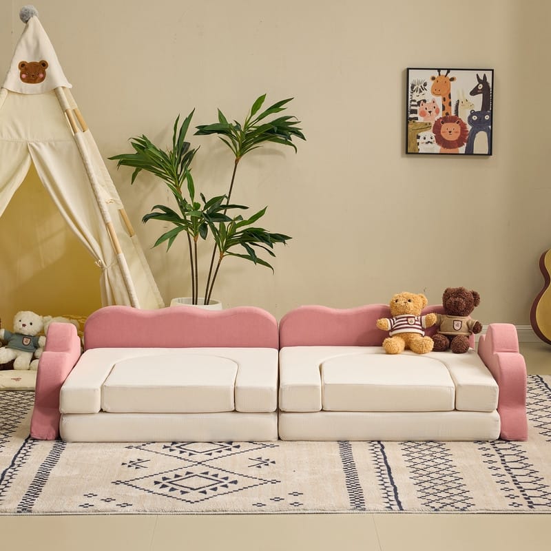 12PCS Fold Out Kids Couch Modular Kids Couch For Playroom