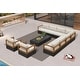 preview thumbnail 37 of 37, PURPLE LEAF GLFSF Outdoor sofas Black sofa with white seat for Yard Porch Deck Patio Conversation Sets 9seats+2 Tables/Open-End