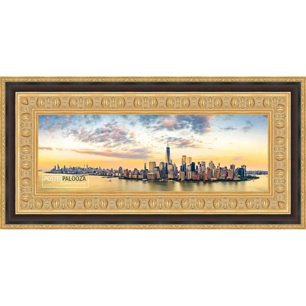 40x16 Traditional Gold Complete Wood Panoramic Frame with UV Acrylic