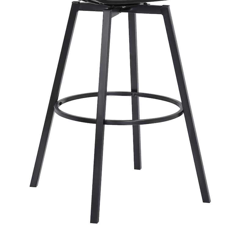 Athena Wood and Metal Upholstered Bar or Counter Swivel Stool