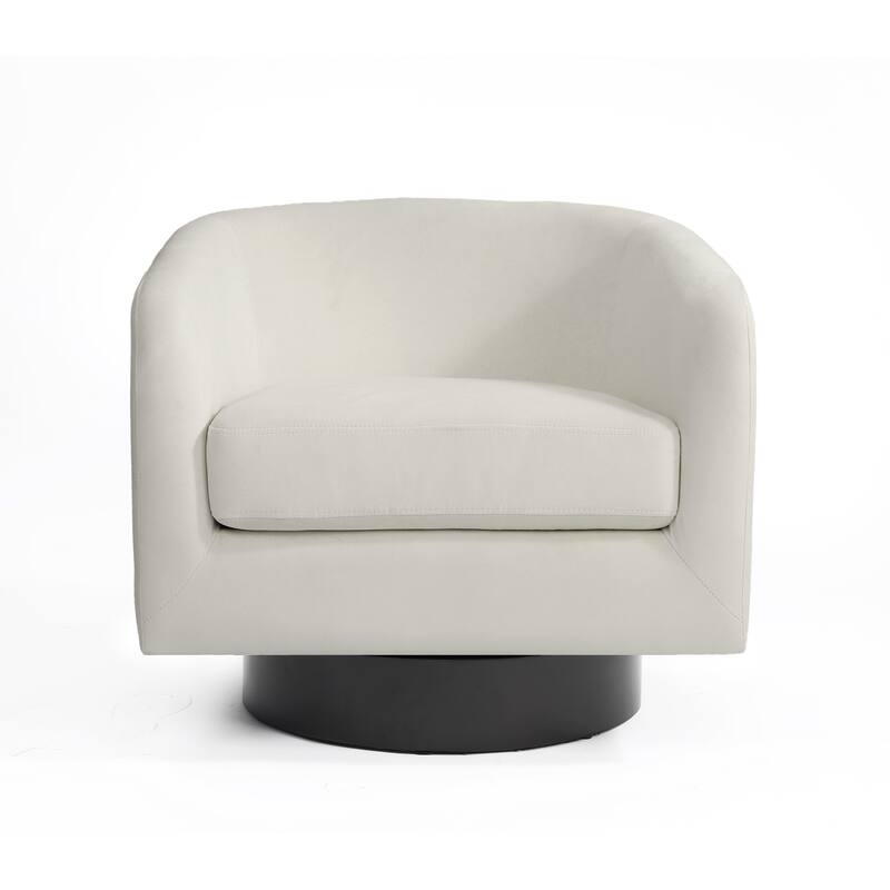 UIXE Set of 2 Swivel Barrel Accent Chair Velvet Armchair For Living Room