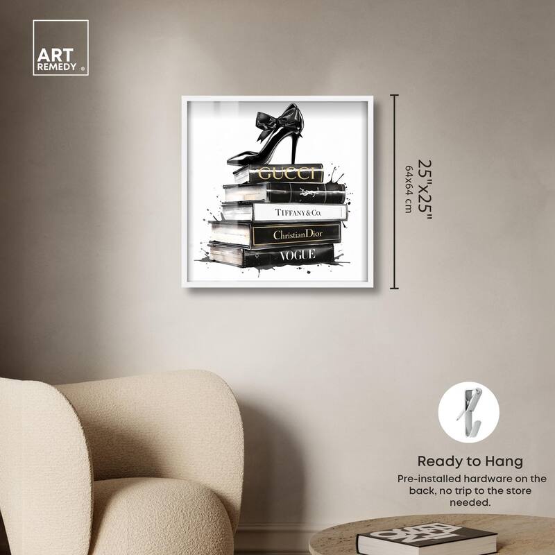 Inky Book Stack Shadowbox by Art Remedy
