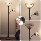 preview thumbnail 4 of 12, Moasis 71" Traditional Torchiere Floor Lamp with Adjustable Reading Light, Alabaster glass shades - 71"H