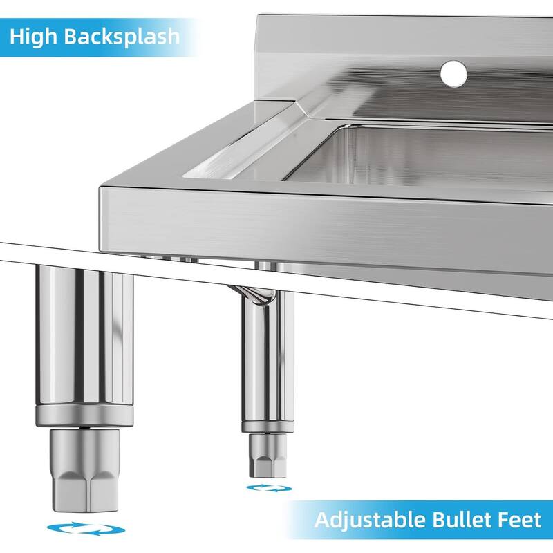 Stainless Steel Utility Sink, with Legs