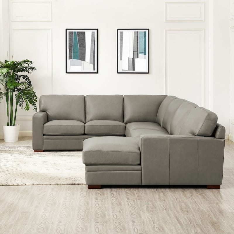 Hydeline Dillon Top Grain Leather Right-Facing Sectional Sofa with Chaise