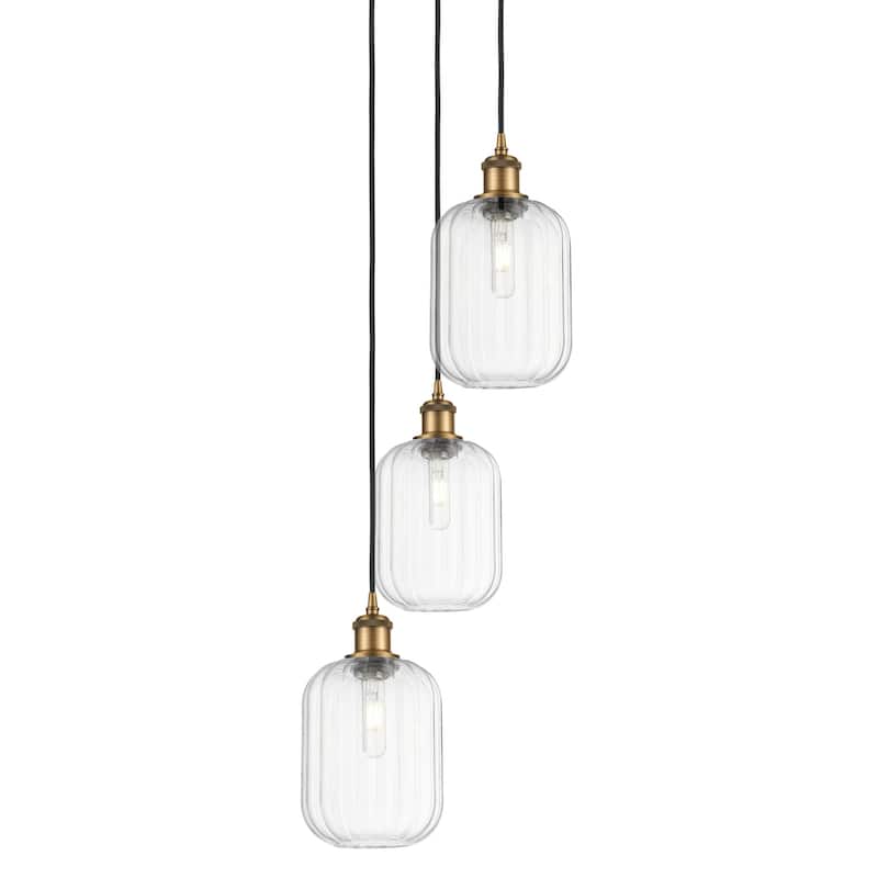 Innovations Lighting 113B-3P-36-14 Preston Pendant Preston 3 Light 14" - Brushed Brass / Clear