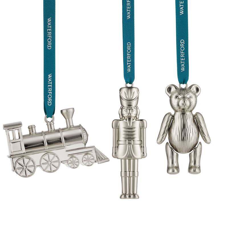 Waterford Steam Train, Teddy & Nutcracker Ornament, Set of 3