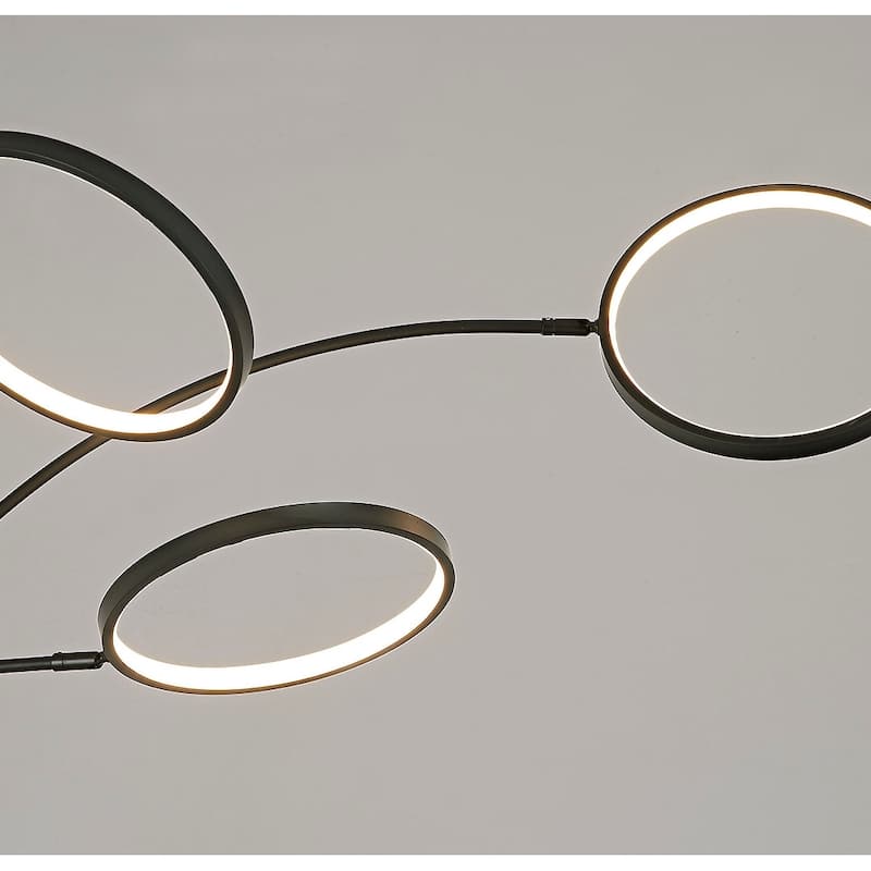 Angels 80"H Three Ring Dimmable LED Lights Arched Floor Lamp
