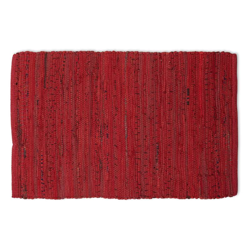 DII Recycled Fabric Striped Handmade Rag Rug - Big - Wine