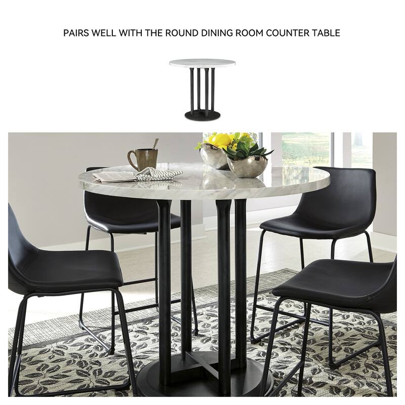 Signature Design by Ashley Centiar Black Bar Stool (Set of 2)