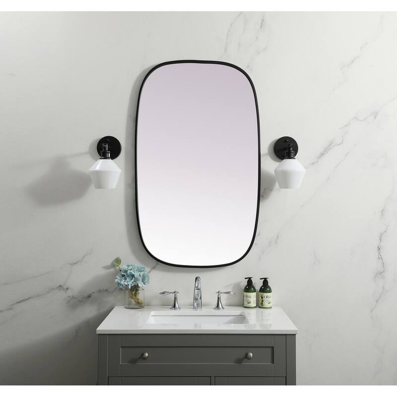Indigo Home Metal Frame Oval Mirror 24x40 Inch