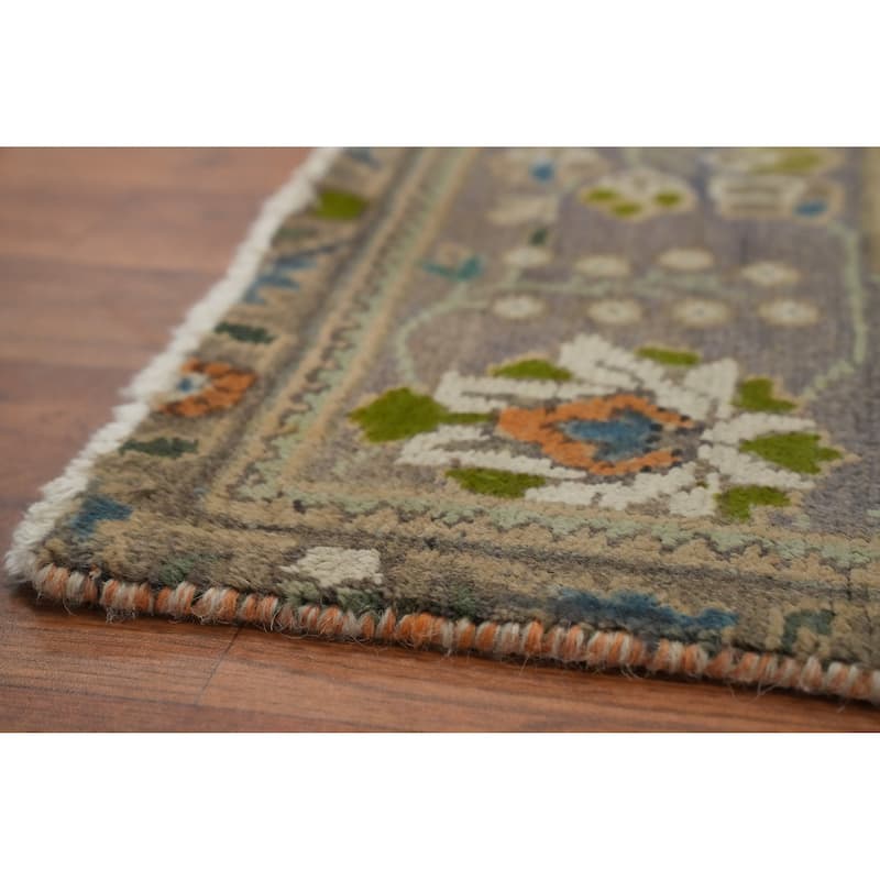 Hand Knotted Oriental 100% Wool Carpet Traditional Floral Brown Tabriz Area Rug - 9' 10'' X 6' 8''
