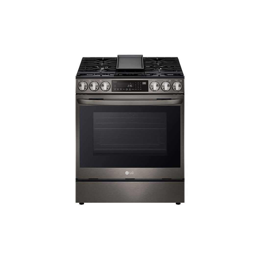 LG LSGL6335D 6.3 cu ft. Smart wi-fi Enabled ProBake Convection InstaView Gas Slide-In Range with Air Fry - Black Stainless Steel