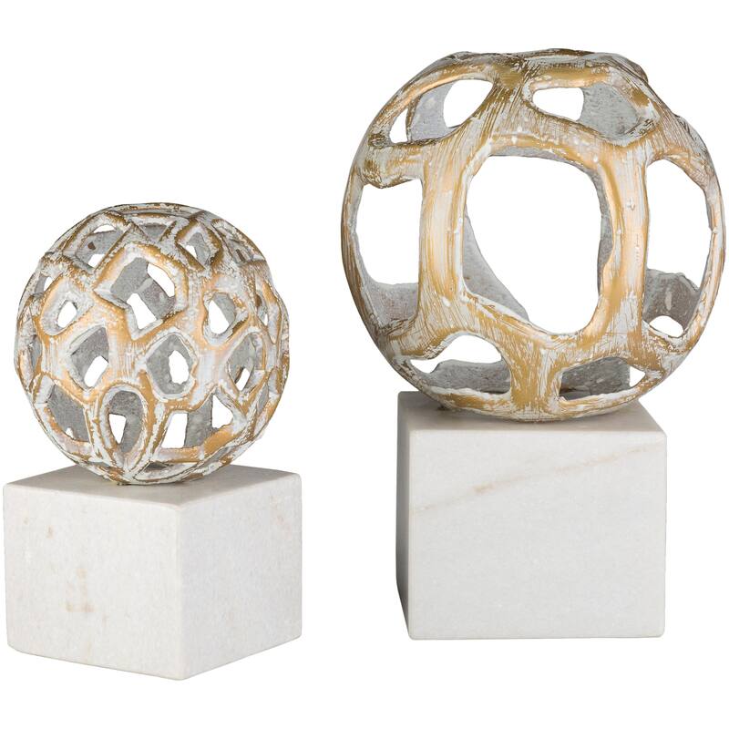 Artistic Weavers Artemio White Marble Transitional Decorative Sculpture