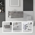Open Restroom 30-inch Floating Bathroom Vanity with Cultured Marble Sink, 2 Soft ...