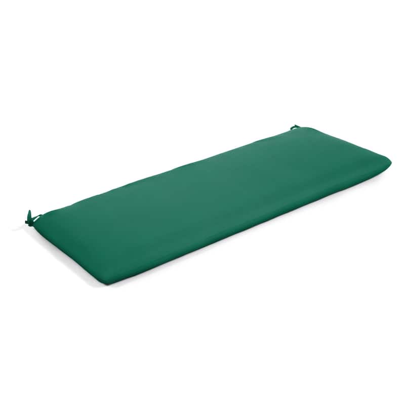 Sunbrella® Solid Fabric 1-Piece Indoor/Outdoor Bench Cushion, 48"W x 18"L, Canvas Navy - 48"W x 18"L - Canvas Forest Green