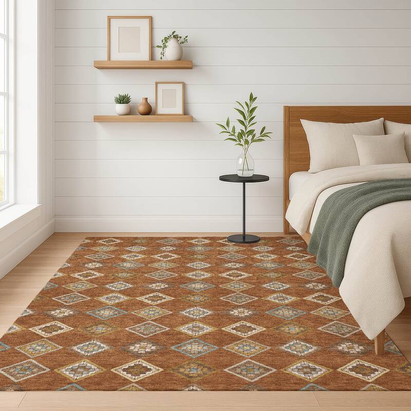 Machine Washable Indoor/ Outdoor Global Flagler Chantille Rug