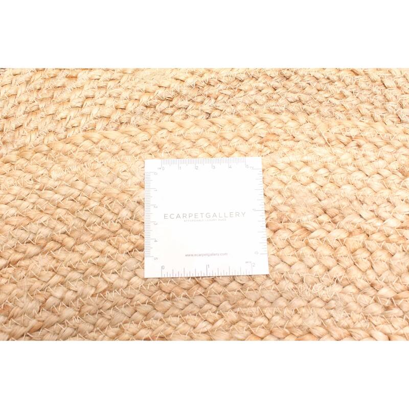 ECARPETGALLERY Braided Weave Palas Denizli Tan Jute Rug - 3'4 x 3'4