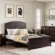 preview thumbnail 21 of 30, Farmhouse Wooden Platform Full Size Bed With Curl Design Headboard And Footboard For Teenager, Espresso