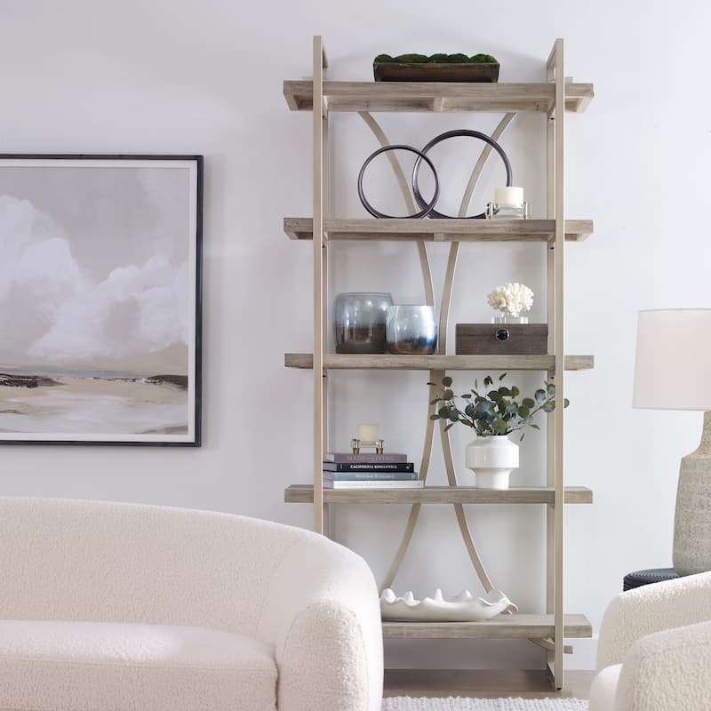 Uttermost Sway Soft Gray Etagere - 42"W x 88"H x 19"D