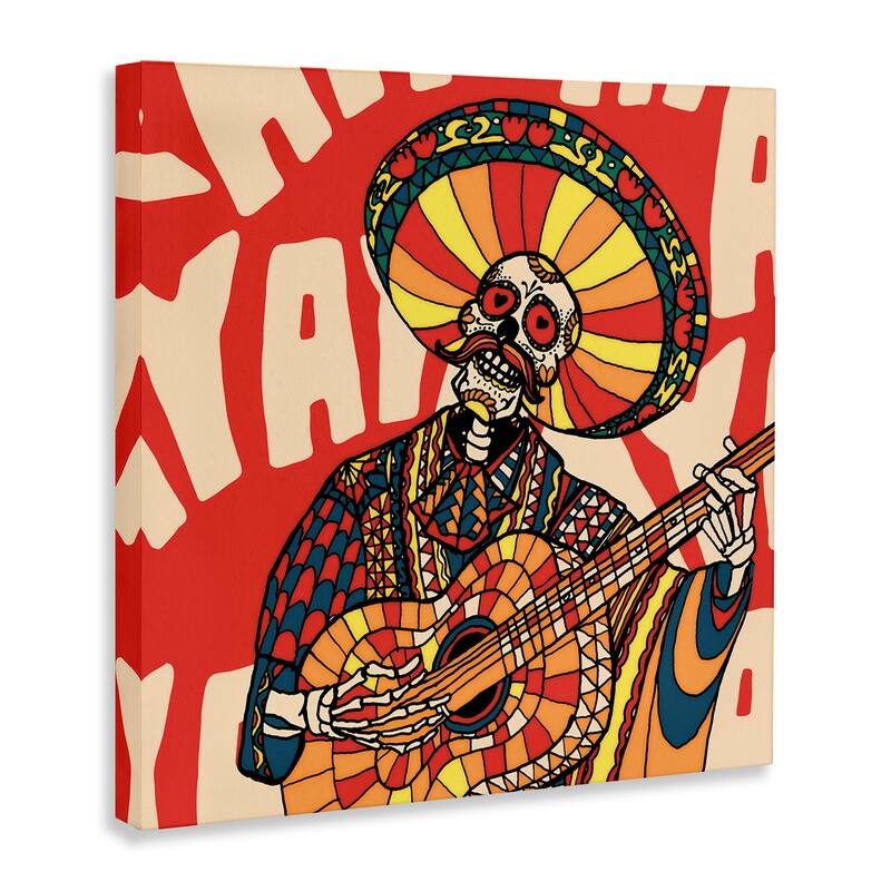 Stupell Day Of Dead Guitarist Skeleton Canvas Wall Art Design By Ali Gulec