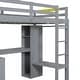 preview thumbnail 33 of 42, Twin/Full Size Loft Bed with L-Shaped Desk, Wardrobe and Storage Shelves, Solid Wood Loft Bed Frame with Ladder and Guardrail