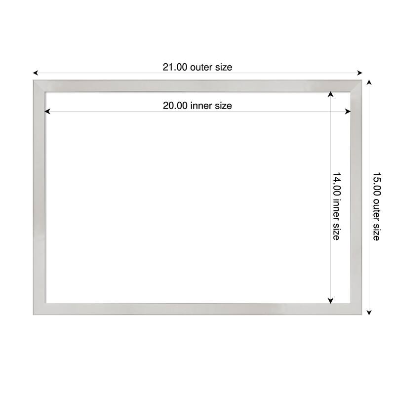 Amanti Art Svelte Clay Grey Framed Dry Erase Magnetic Board - 21 x 15 in - Svelte Silver
