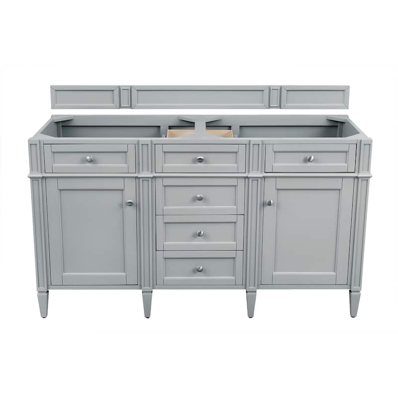James Martin Vanities Brittany 60" Double Vanity, Urban Gray - Urban Gray Cabinet Base Only - No Top