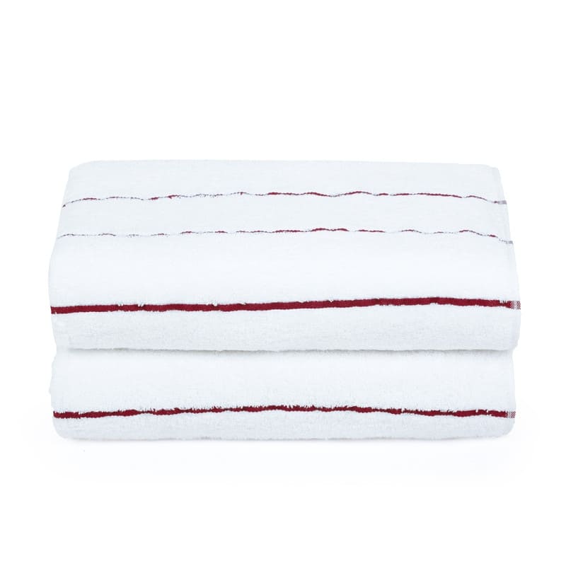 Ample Decor Superior Cotton Beach Towel Absorbent Cabana Striped - 30" x 68" - Red/White